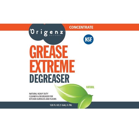 Origenz Natural Natural Grease Extreme Degreaser, 1 gal Liquid, Orange, 4 PK FPR75-HD-04X1-E692